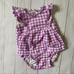 🌟4/$15🌟EUC Carter’s Purple Gingham Ruffle Romper